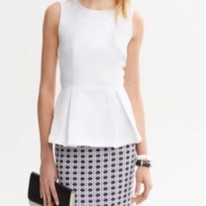 Banana Republic White Peplum Blouse